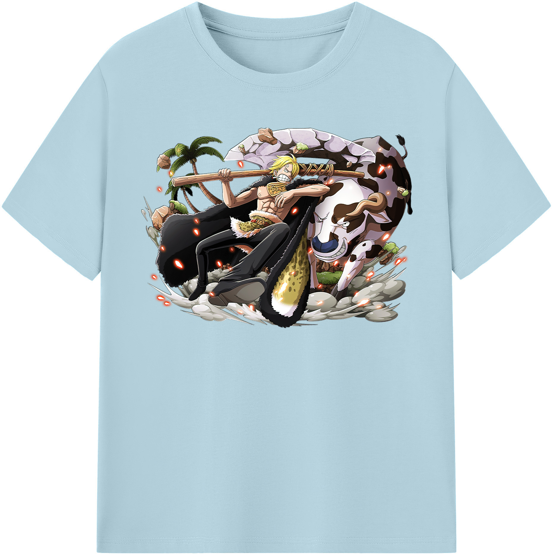 ワンピース サンジ ONE PIECE Sanji 綿100％半袖Tシャツ（フロントプリント）